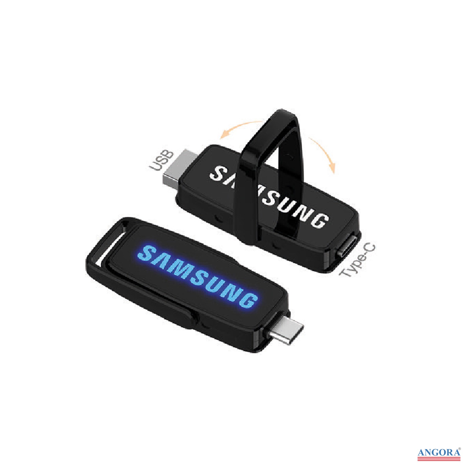 AHLAT SİYAH 32GB TYPE-C OTG IŞIKLI USB BELLEK
