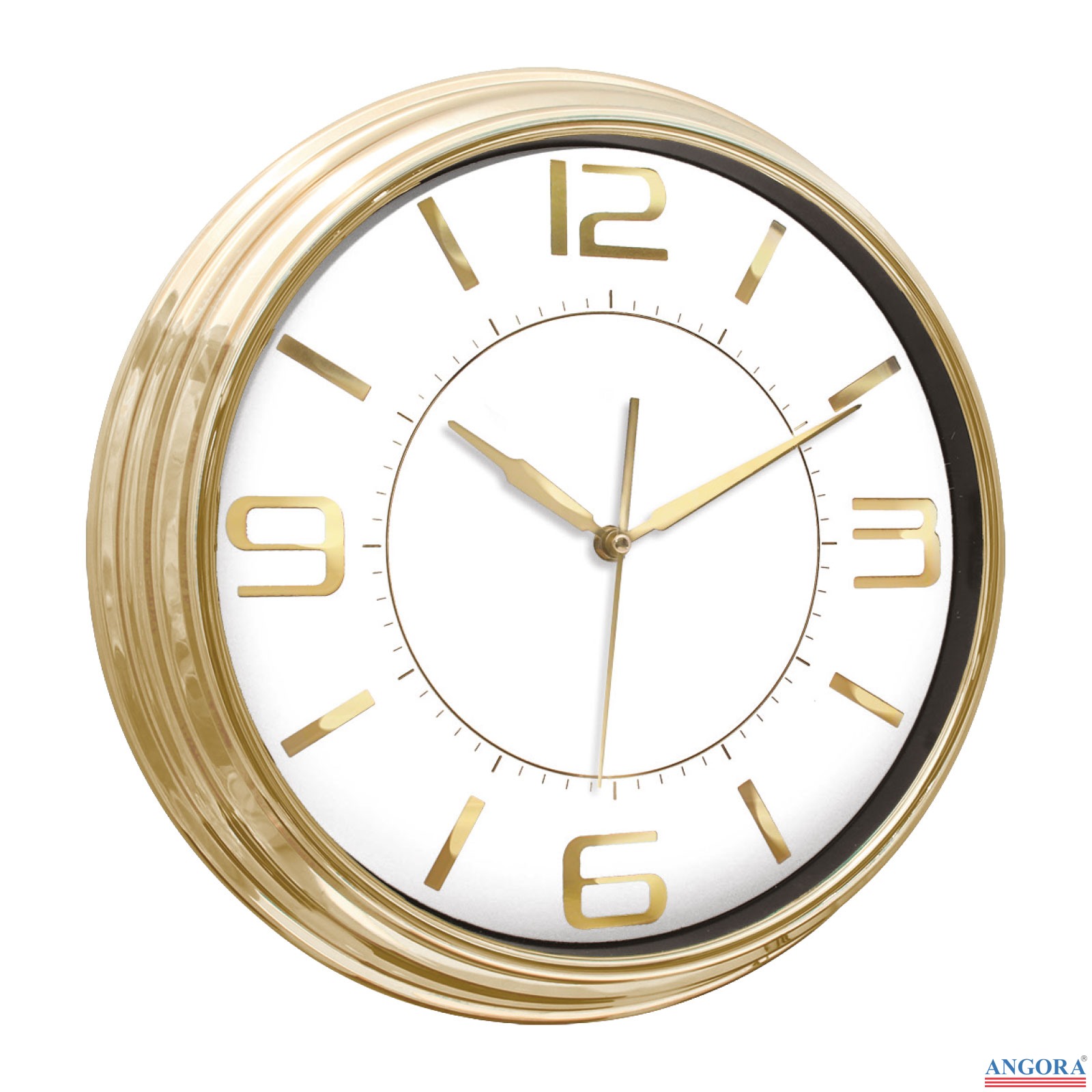5036 SEZAR401 SİYAH-ALTIN METALİZE ÇERÇEVE DUVAR SAATİ (380 MM)