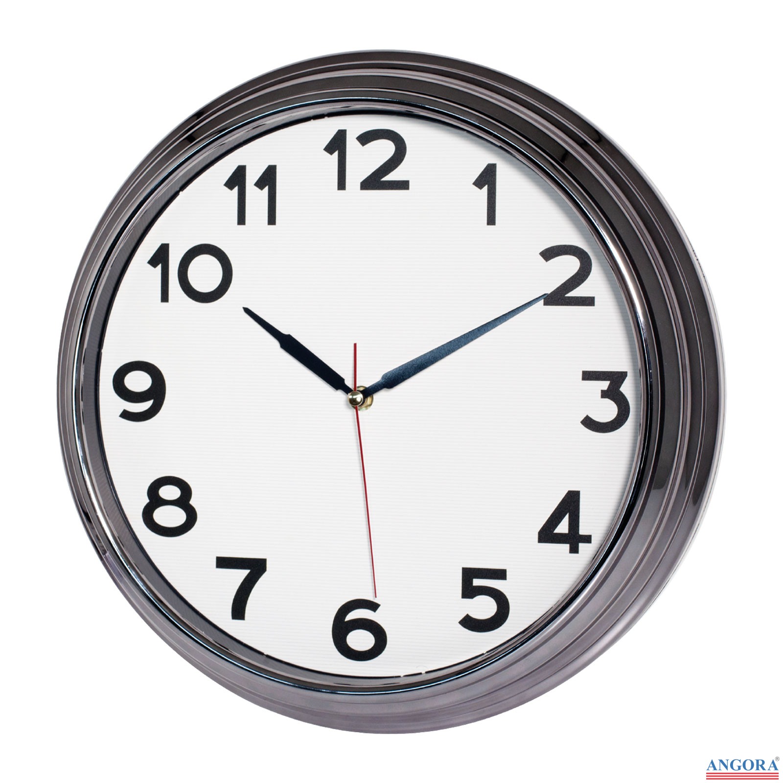 SEZAR401 BEYAZ-FÜME METALİZE ÇERÇEVE DUVAR SAATİ (380 MM)